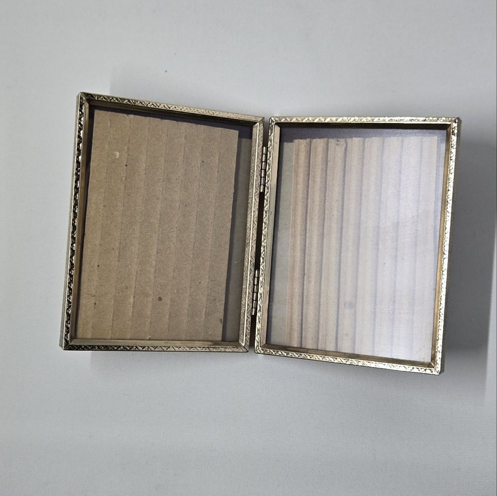 Vintage Gold Toned Double Picture Frame